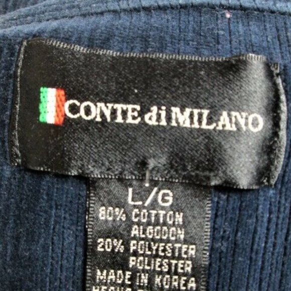 Conte Di Milano Men's L BLUE TEXTURED Sweater pm1 - Picture 6 of 7